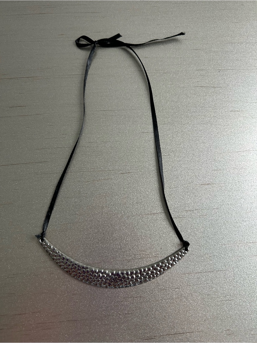 Silver tone plated Crescent shaped Large Pendant Fashionable Necklace